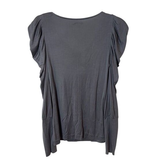 Leifsdottir Anthropologie Silk Knit Top Draped Long Sleeve Scoop Grey XS - Picture 2 of 11